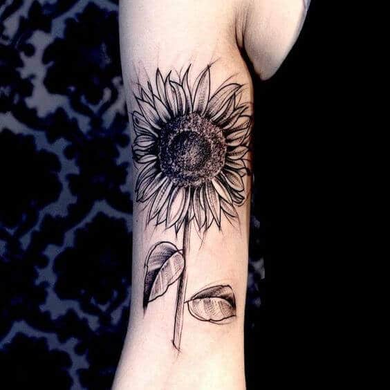 Sunflower tattoos design, idea 29