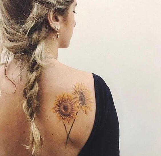 Sunflower tattoos design, idea 34