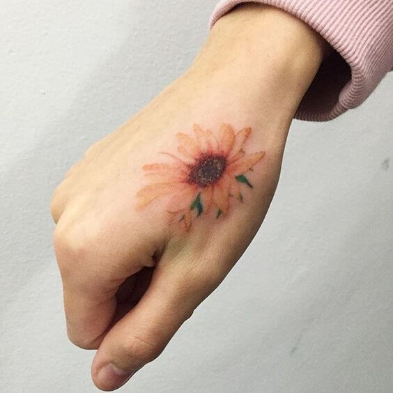 Sunflower tattoos design, idea 35