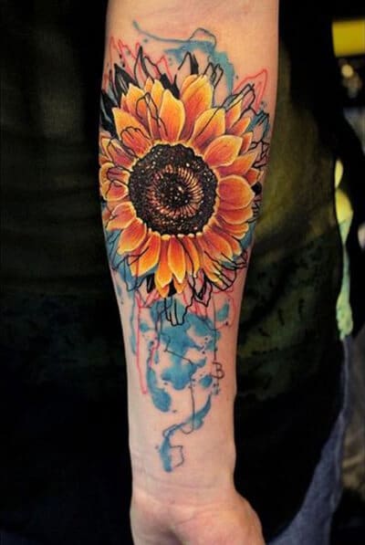 Sunflower tattoos design, idea 38