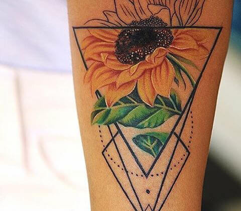 Sunflower tattoos design, idea 40