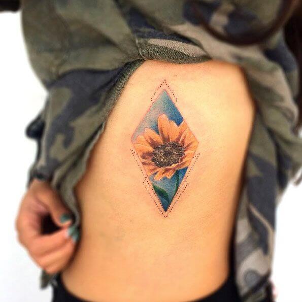Sunflower tattoos design, idea 41