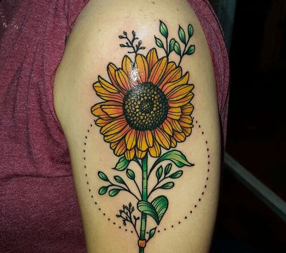 Sunflower tattoos design, idea 42