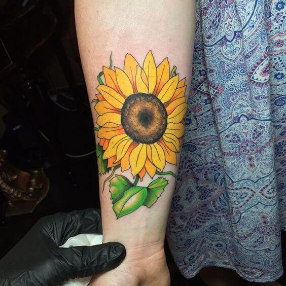 Sunflower tattoos design, idea 43