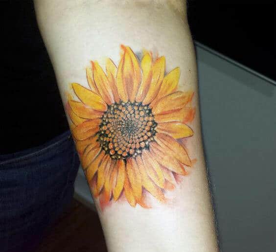 Sunflower tattoos design, idea 44