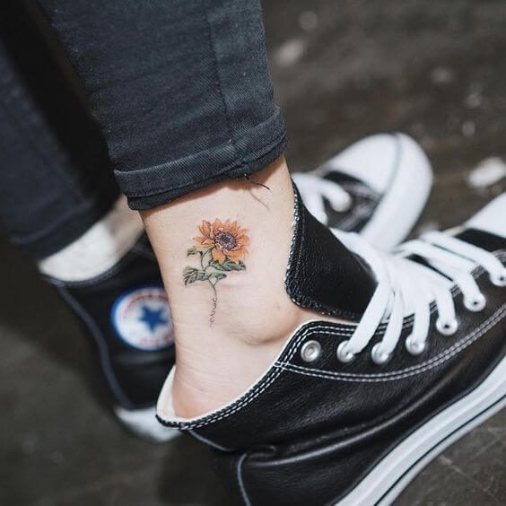 Sunflower tattoos design, idea 47