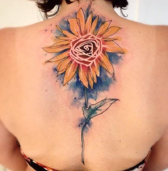 Sunflower tattoos design, idea 49
