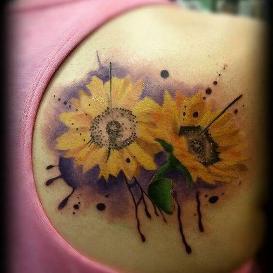 Sunflower tattoos design, idea 50