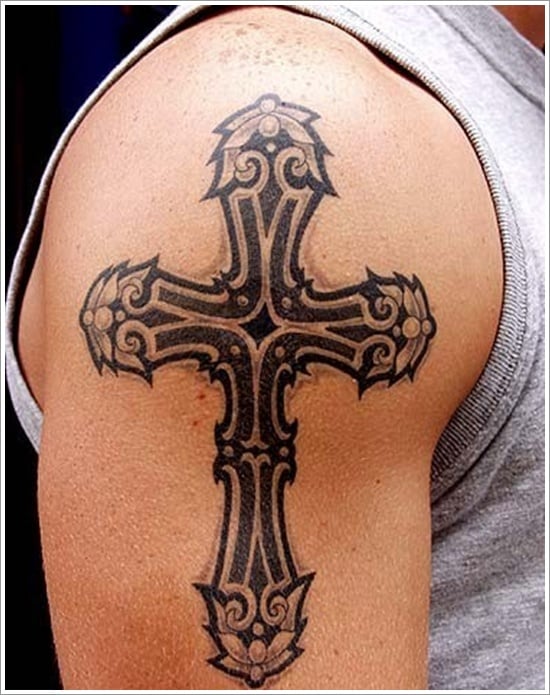 Irish Cross Tattoo Design with Customizable Initial  LuckyFish Art