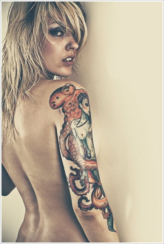 Octopus tattoo girl