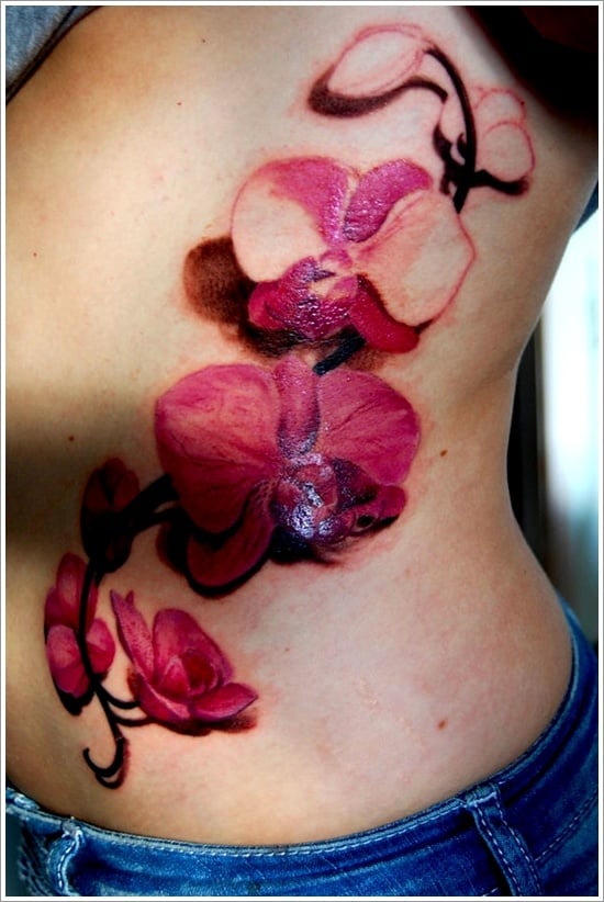 conception de tatouage d'orchidée (11)