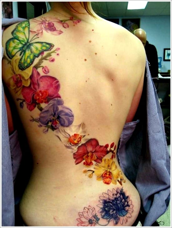 conception de tatouage d'orchidée (16)