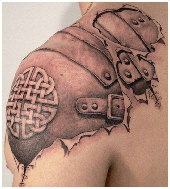 Awful Ripped Skin Devil Tattoo Design