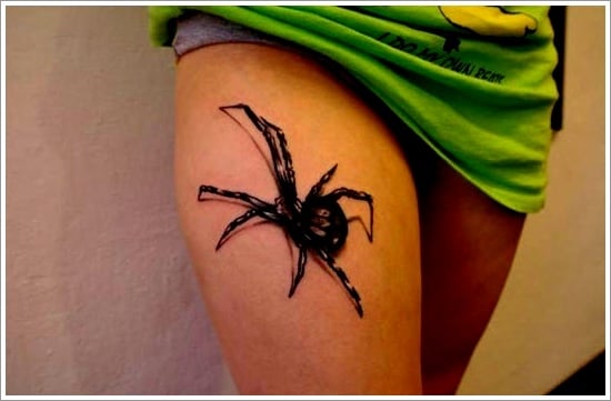 Cool Realistic Spider Tattoo Idea