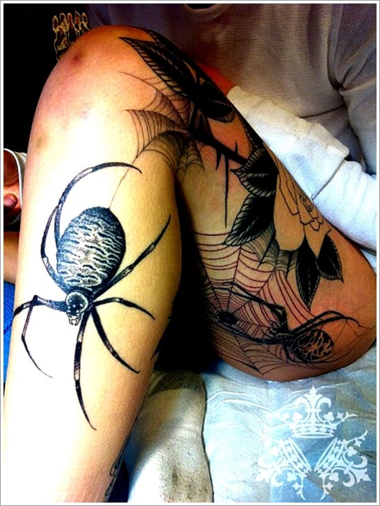 Minimalistic spider tattoo located on the wrist