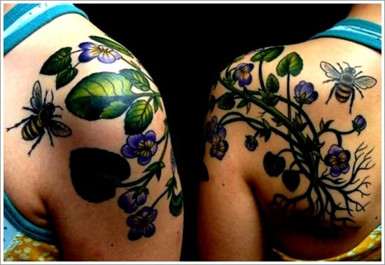 Bumble Bee Floral Tattoo  Cherish Bees