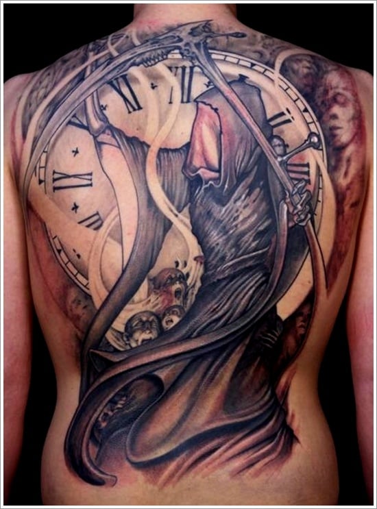 Tattoo uploaded by Dyllon  Grim Reaper embracing a woman ready to betray  him with the dagger behind her back Behind his back are flowers  Tattoodo