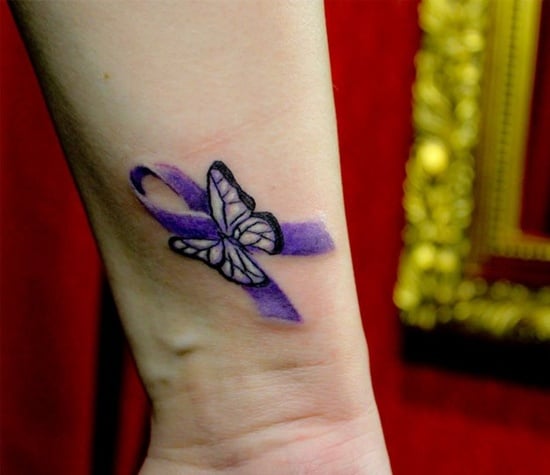 26 memorable Cancer Ribbon Tattoos that Will Bring a Tear to your Eye 26 memorable Cancer Ribbon Tattoos that Will Bring a Tear to your Eye