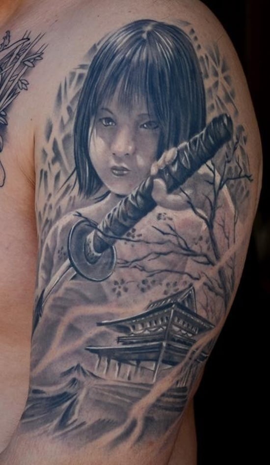 joeltattoo12 Twitter પર Great first session on this Japanese sleeve  Client managed to sit well for this samurai and cherry blossoms samurai  samuraitattoo japanesetattoo japanesestyle cherryblossoms  cherryblossomtattoo pagoda firstsession 