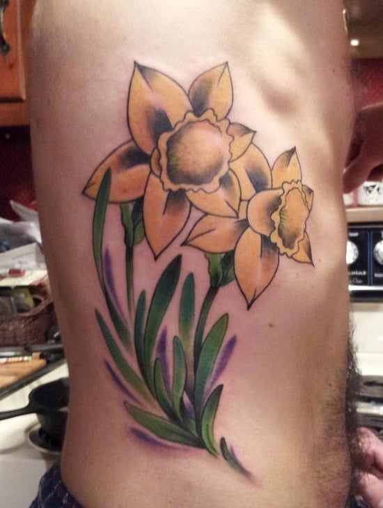 Watercolour Daffodil by Adam Abstract Tattoo Cleethorpes UK  rtattoos