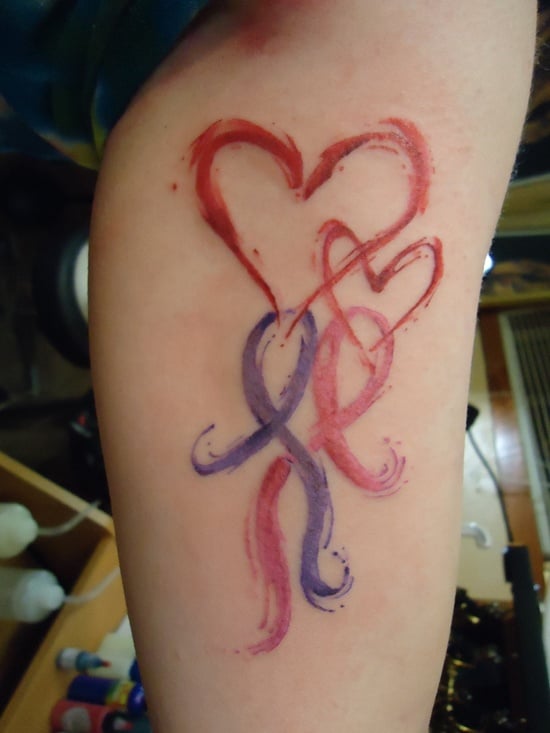 26 memorable Cancer Ribbon Tattoos that Will Bring a Tear to your Eye