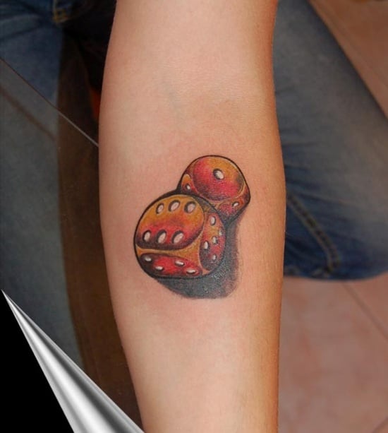 30 Dice Tattoos Best Drawings and Meaning of Dice  100 Tattoos