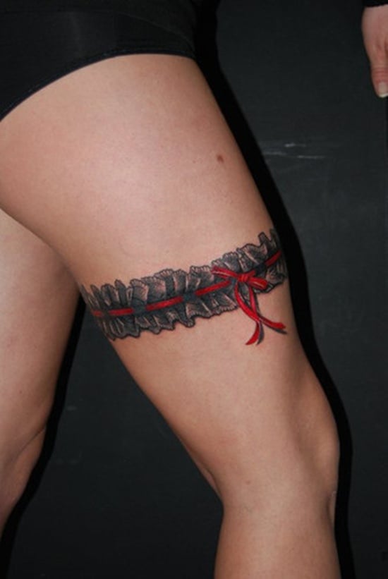 Cool garter belt 9mm tattoo by Steve Sage  By Bullys Tattoos  Facebook