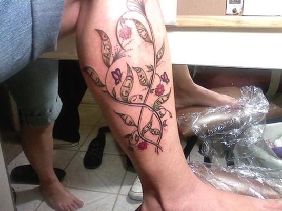 Leg is great body part for vine tattoo See these examples