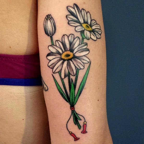 Premium Vector  Chamomile by hand drawing daisy wheelxafloral tattoo  highly detailed in line art style concept