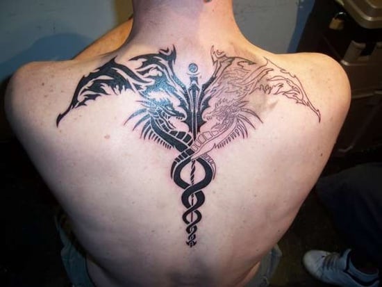 Caduceus  Medical Staff Tattoos