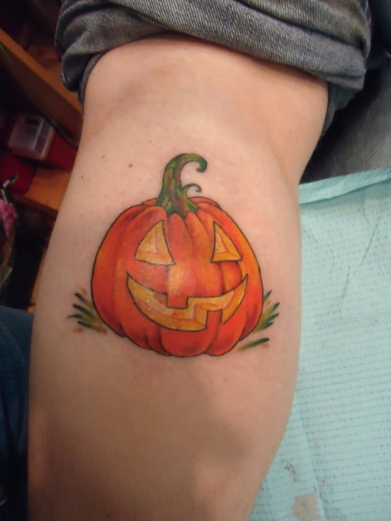 Evil Pumpkin Big Mouth Tattoo  Big Mouth Face Tattoo with Makeup