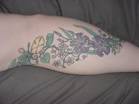 morning glory flower tattoo (20)