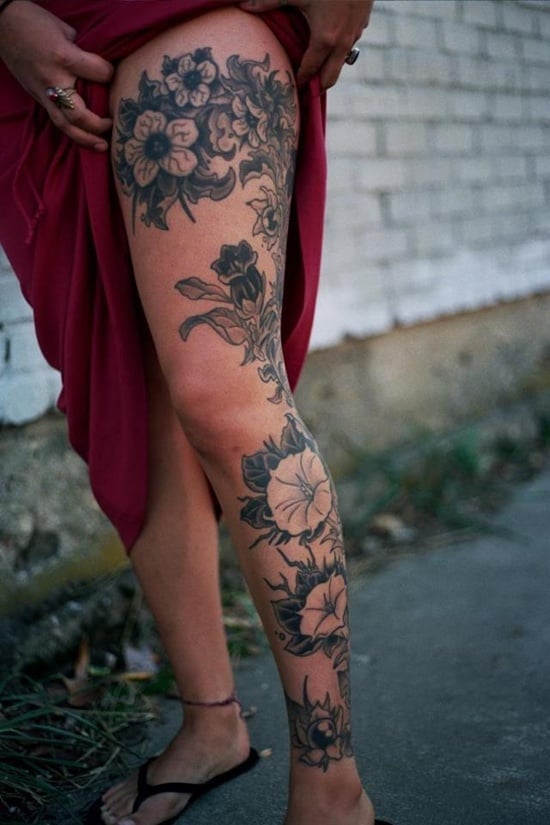 morning glory flower tattoo (3)