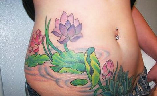 lotus rib tattoos