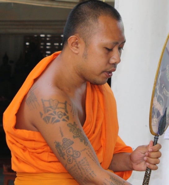 Tattooed Thai Buddhist Monk