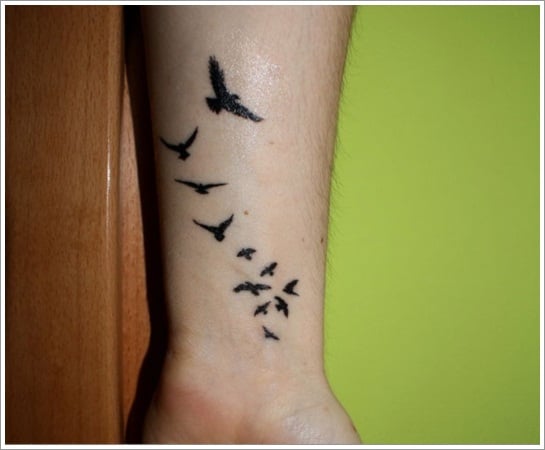 free-bird on wrist tattoo idea