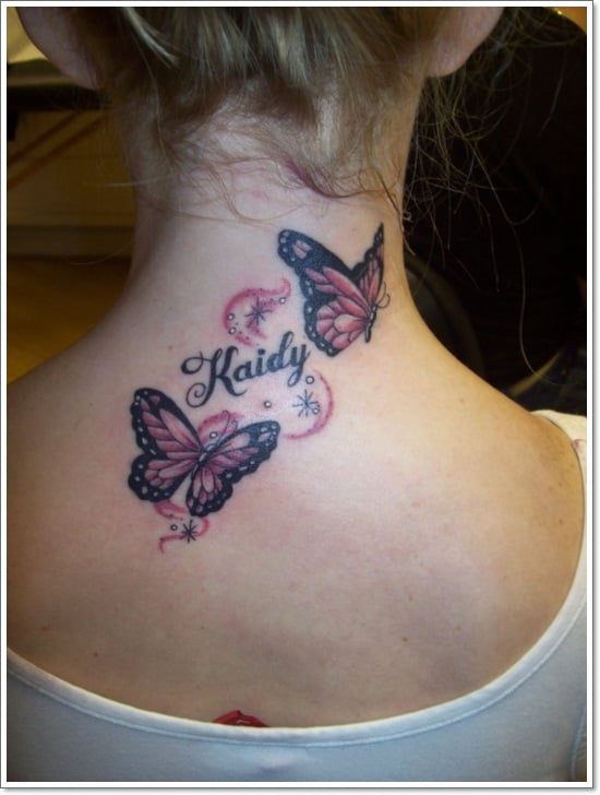 3d-butterfly-tattoo-on-neck-back-for-girls
