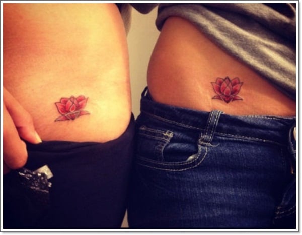 couple Lotus Flower Tattoo