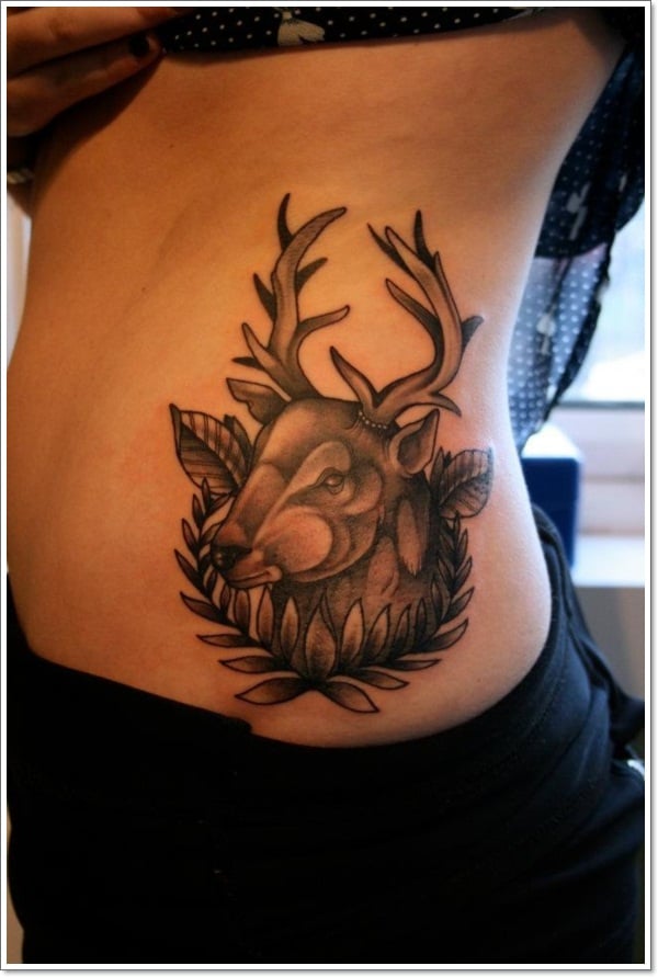 Wounded Deer in traditional tattoo style  Stretched Canvas  Nowhere Ross