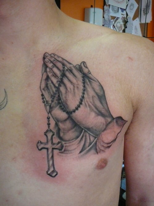 Tattoos With Praying Hands Spiritual Meaning and Best Ideas  InkMatch