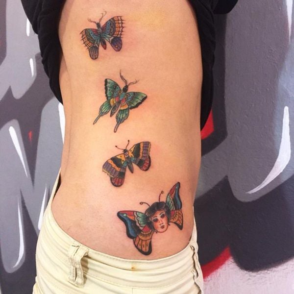 Traditional style butterfly tattoo  Tattoogridnet