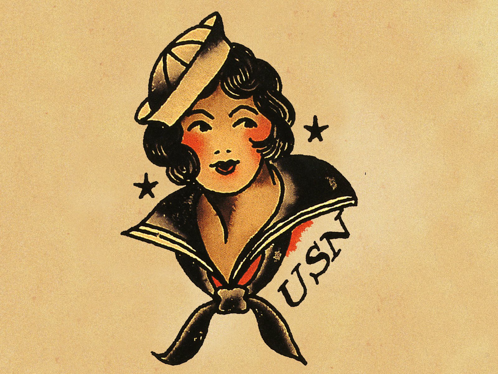 Rocked Cradle Deep Tattoo Flash Print – Vintage Sailor Jerry Norman Collins Reproduction – 11x17 Inches