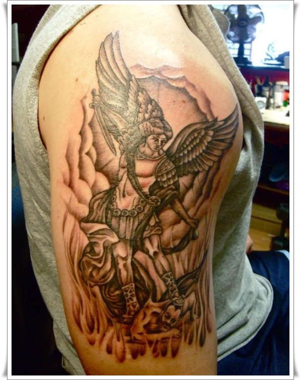 Iron Cypress  St Michael Tattoo by Chris Walkin of Iron CYpress