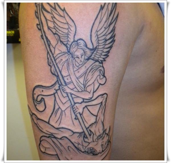 155 Saint Michael Tattoos Everything You Need to Learn with Meanings   Wild Tattoo Art