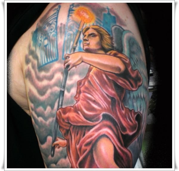 Iron Cypress  St Michael Tattoo by Chris Walkin of Iron CYpress