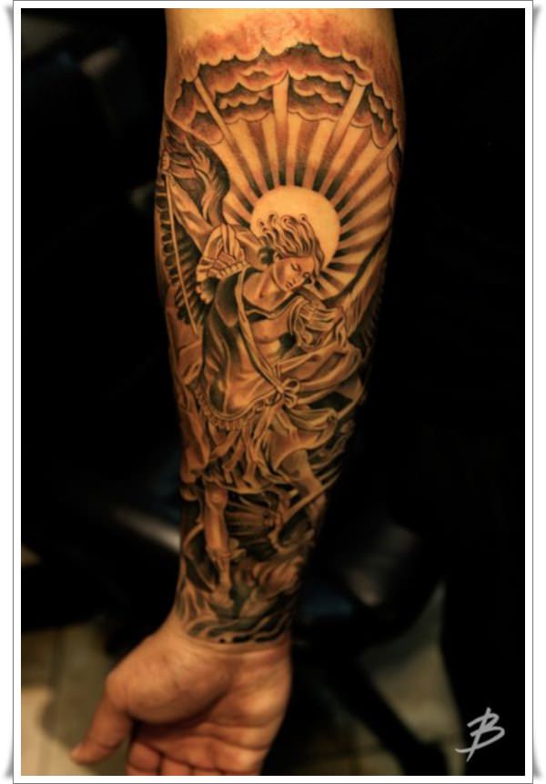 Amazing Angel Tattoo Designs 2016  Angel Tattoo Designs Ideas  St michael  tattoo Tattoo designs men St micheal tattoo