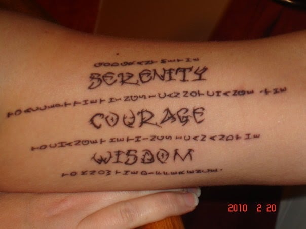 Serenity Courage Wisdom tattoo