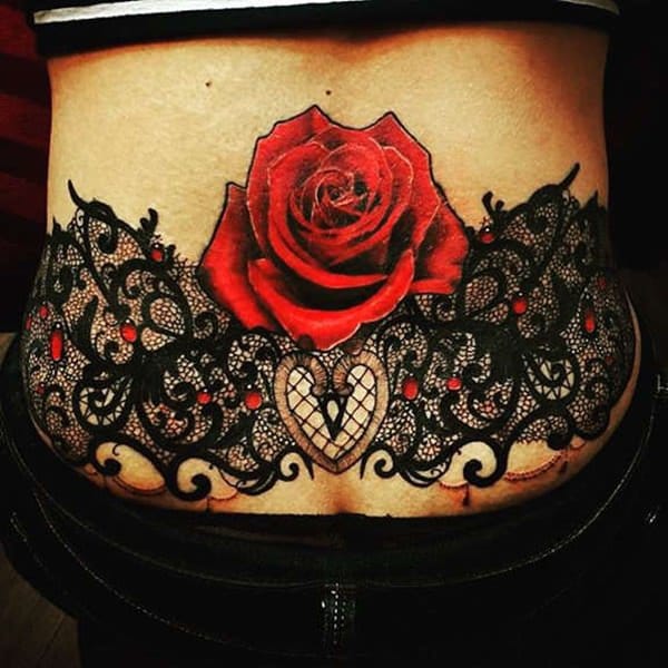 Roses Tattoo for C Scar Coverup or Lower Back Tattoo Tattoo  Etsy