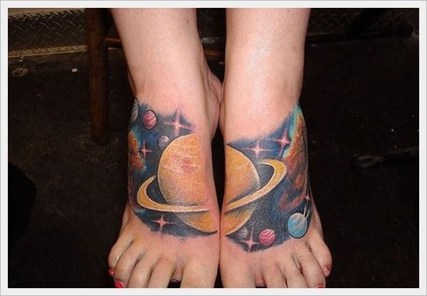 space tattoo foot
