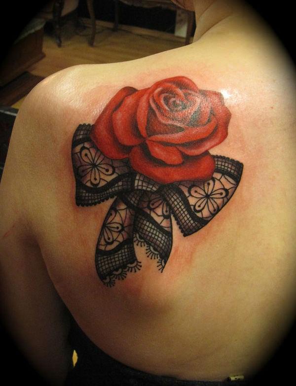 lace bow tattoo designs